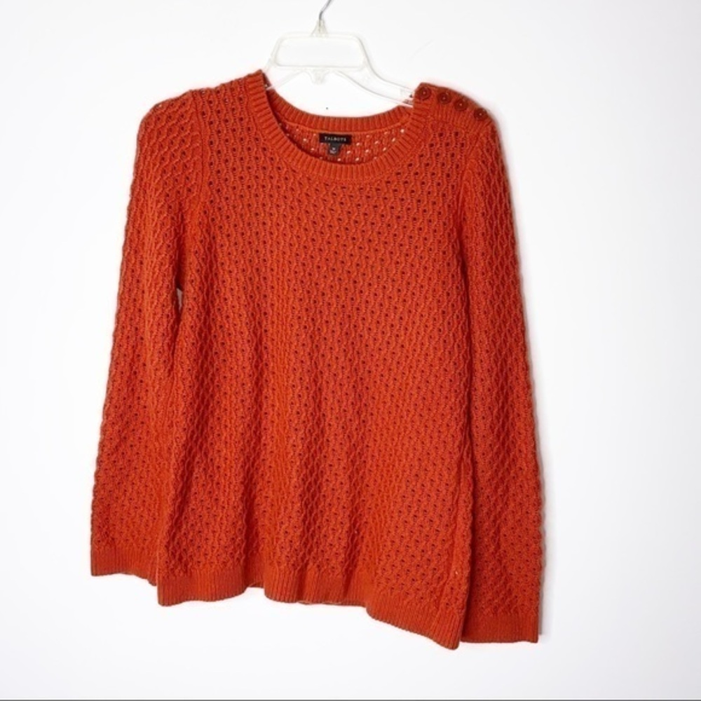 Talbots Burnt Orange Open Knit Sweater‎ Size Medium
